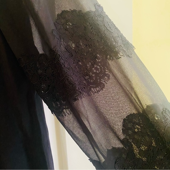 Boden LBD Sasha Whimsigoth Sheer Sleeves w Appliqué Lace Dress Size 10 LONG - Picture 7 of 7